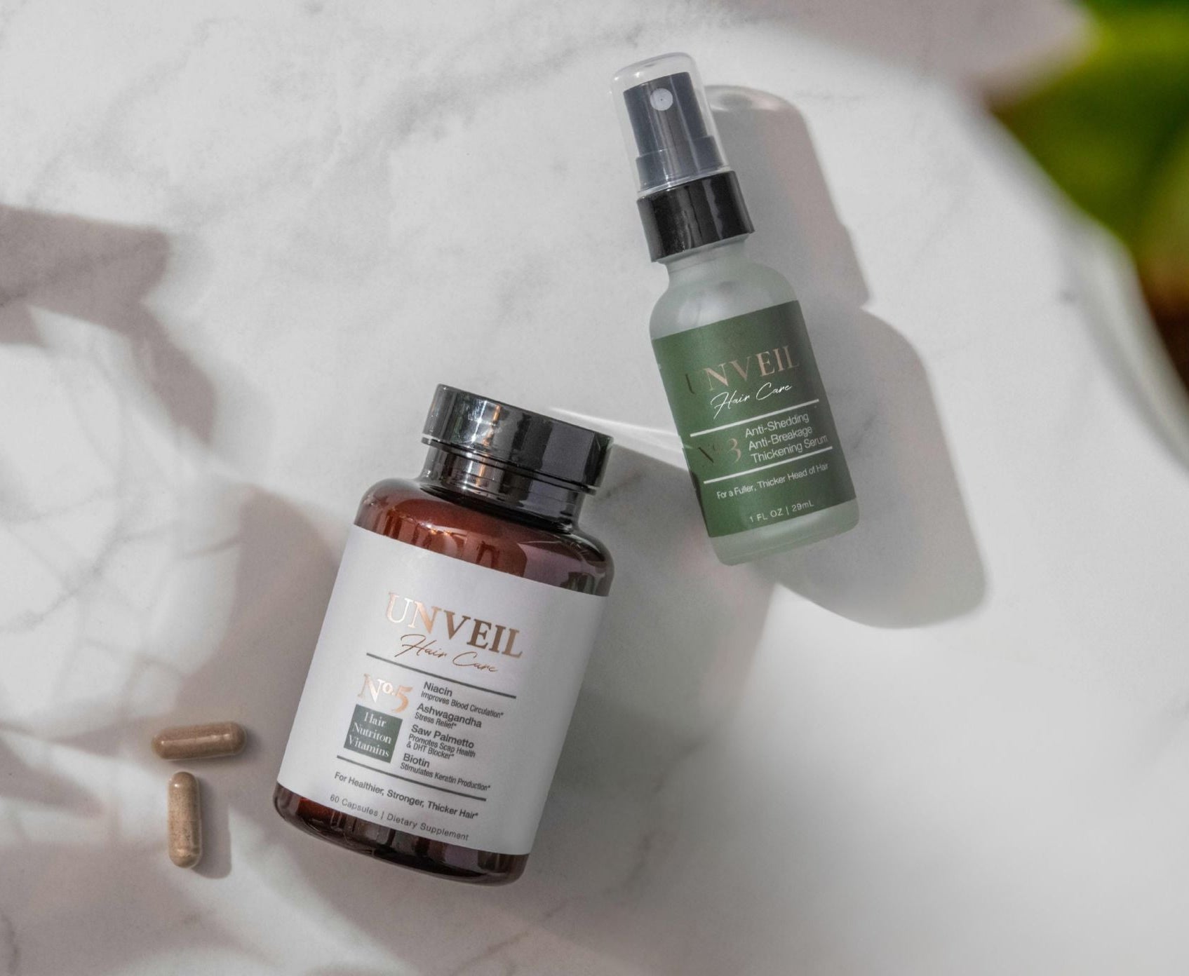 Hair Serum and Supplement Bundle